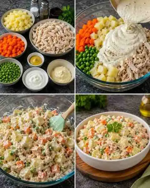 Salada Fria de Frango com Batatas e Legumes