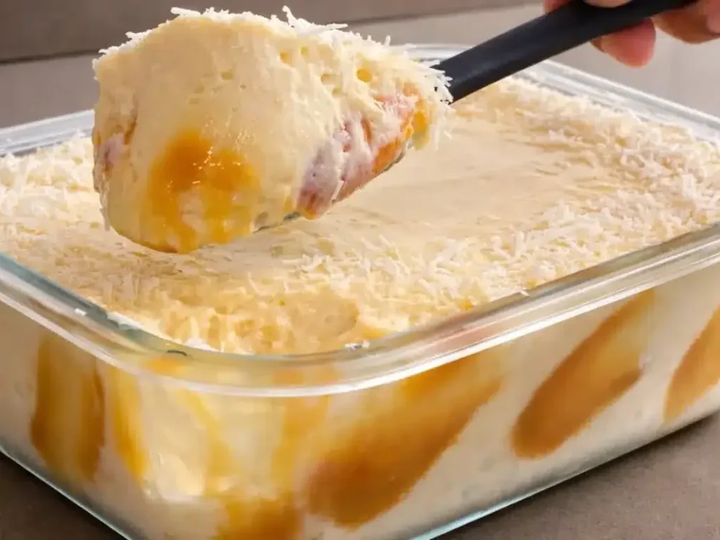 Sobremesa de abacaxi com doce de leite (feita no liquidificador, sem ir ao fogo)