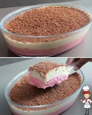Sobremesa de dois sabores cremosa pronto para servir
