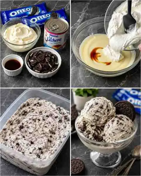 Sorvete Caseiro de Biscoito de Chocolate Recheado com Leite