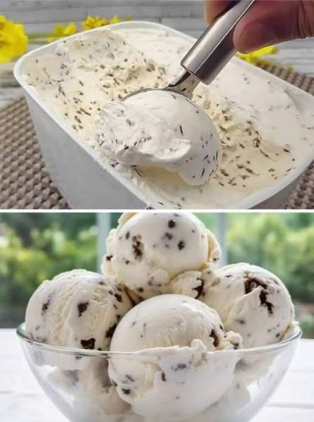 Sorvete Cremoso de Flocos Caseiro pronto para servir