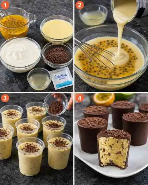 Sorvete de Maracujá sem Máquina