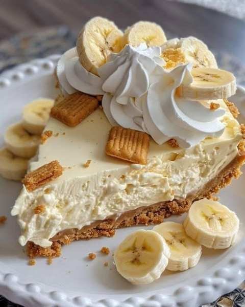 Torta Cremosa de Banana com Cobertura Dourada