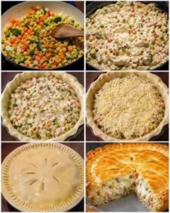 Torta de Frango com Legumes e Queijo