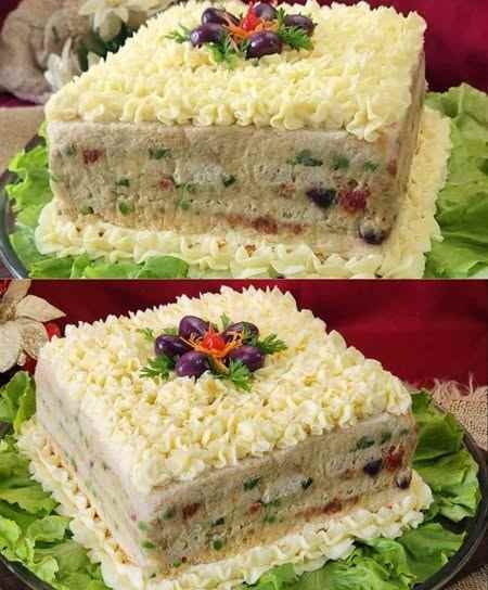 Torta Fria de Frango com Pão de Forma