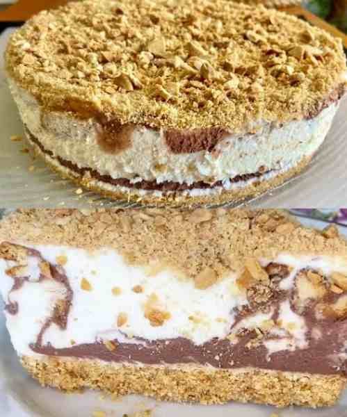 Torta Gelada de Chocolate e Creme com Farofa de Biscoito