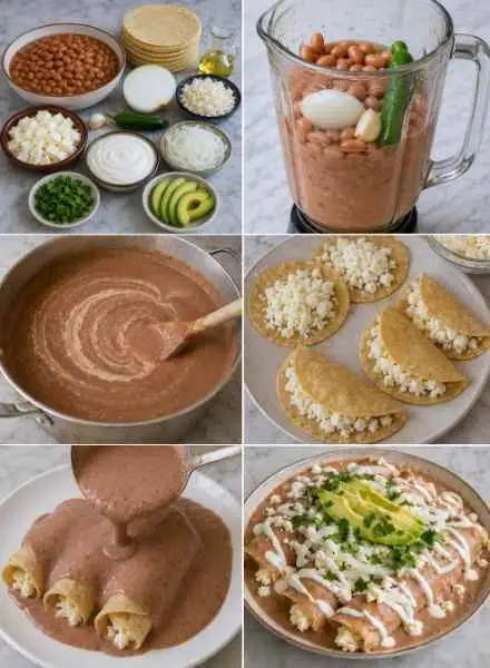 Tortilhas ao Molho de Feijão-Carioca Recheadas com Queijo Fresco