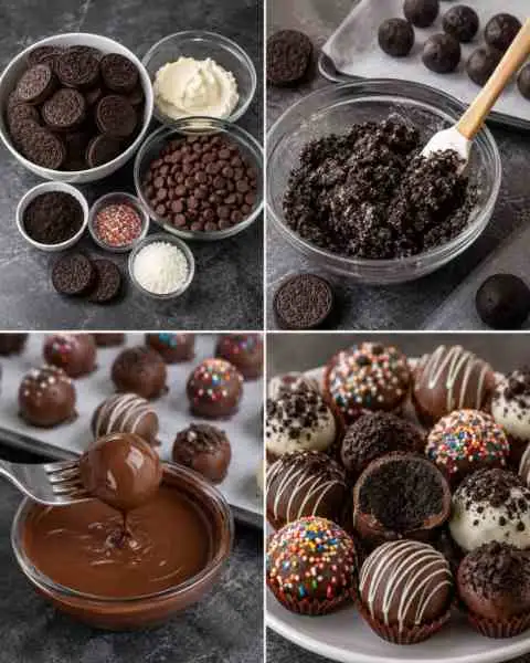 Trufas de Biscoito de Chocolate Recheado