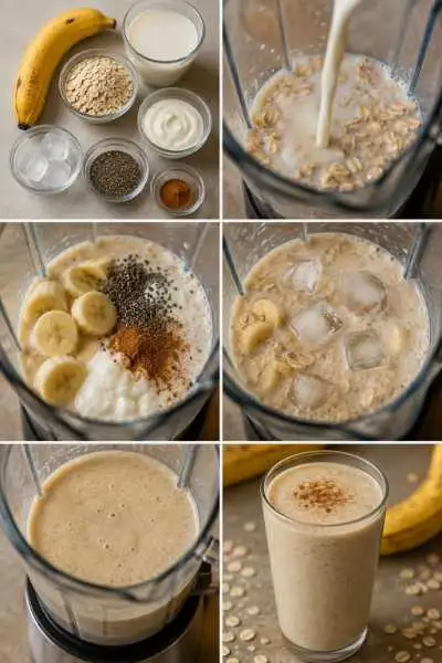 Vitamina Saudável de Banana e Aveia