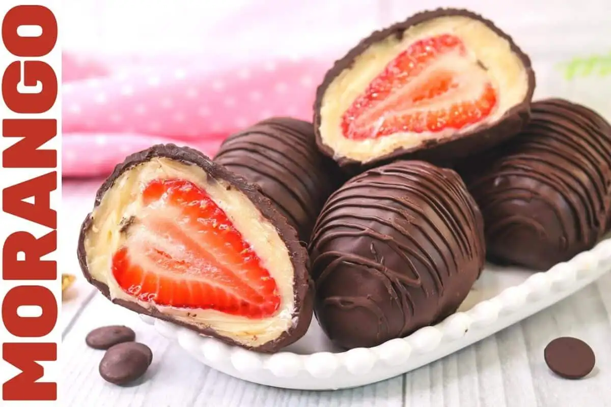 Bombom de morango para servir no fim de semana com um toque especial no preparo