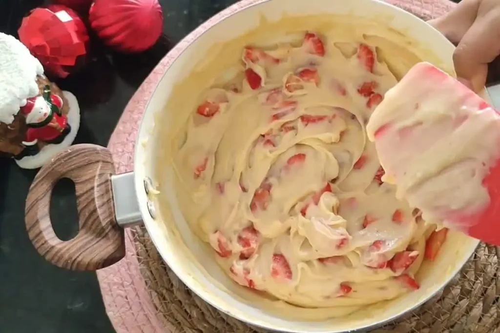 Merengue de morango com preparo explicado e textura no ponto certo para servir em família