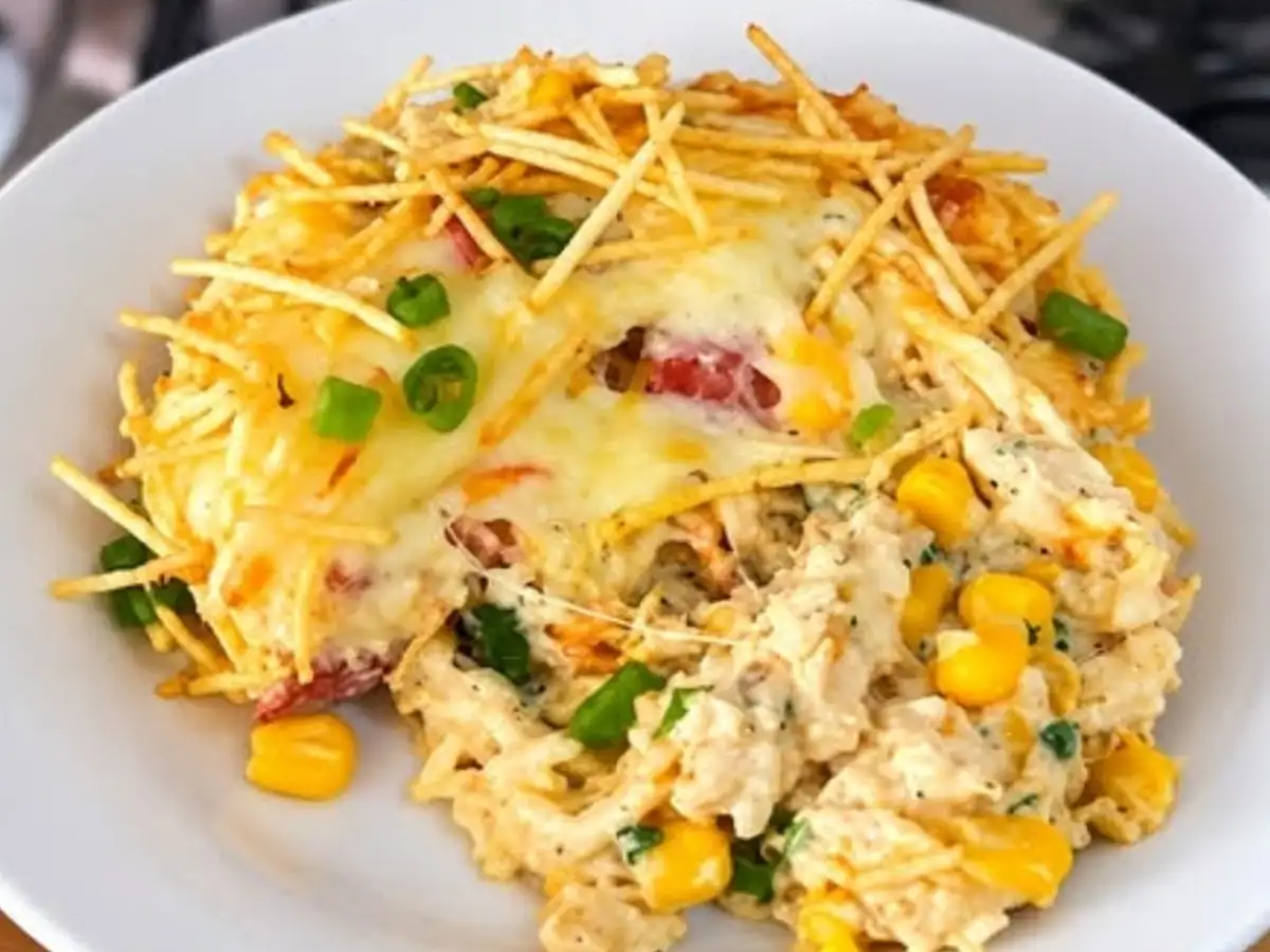Arroz de Forno Cremoso com Frango, Milho e Queijo