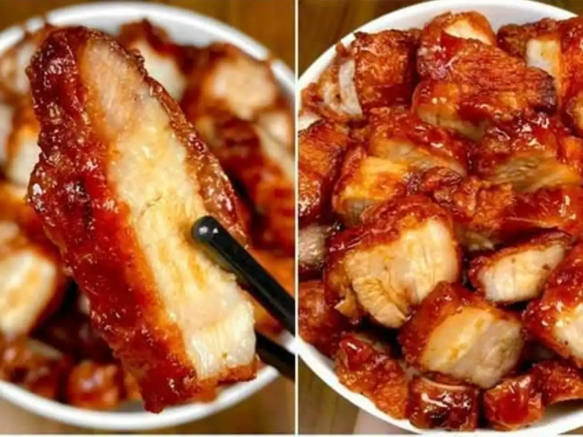 Barriga de Porco Assada com Molho Barbecue e Pele Dourada