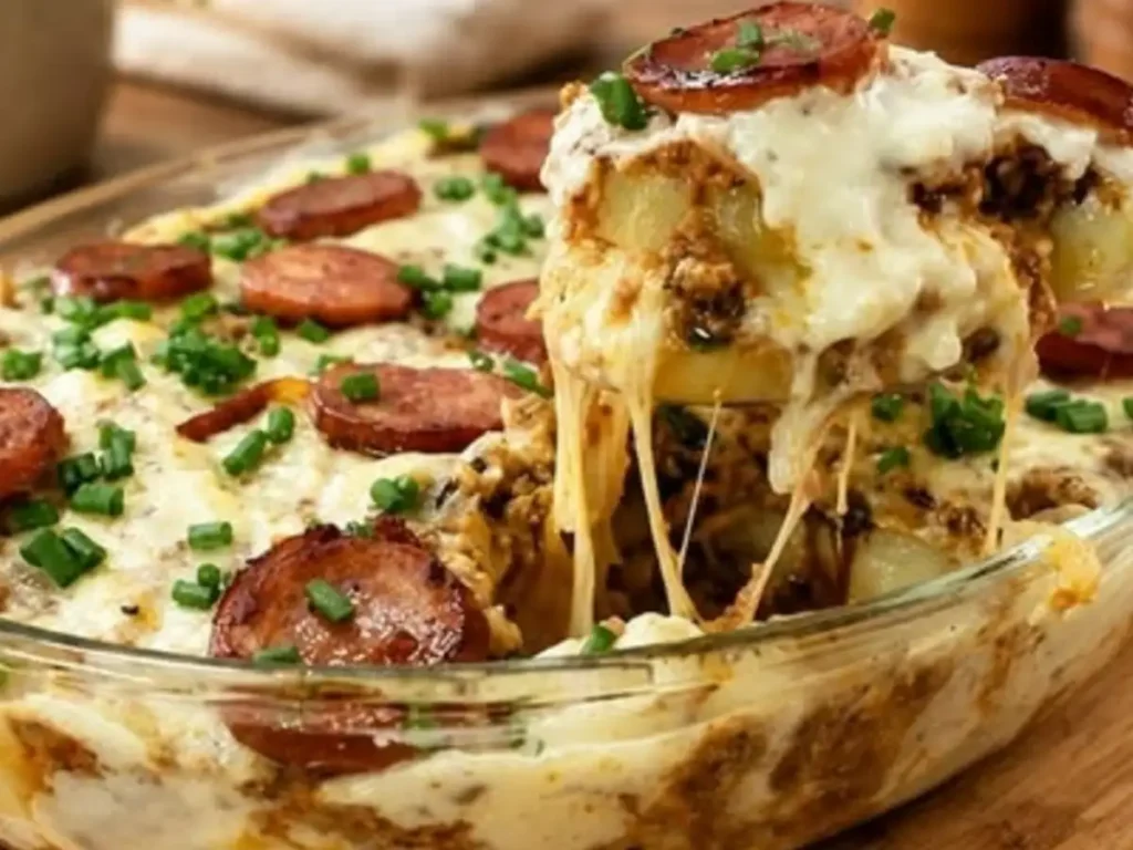 Batata Recheada no Forno com Frango e Queijo Gratinado