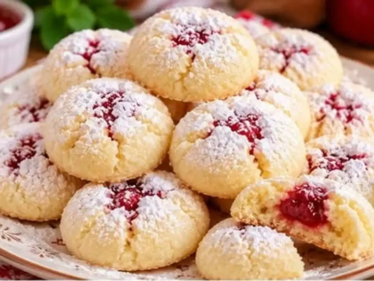Biscoitinhos de Neve Amanteigados com Recheio de Geleia