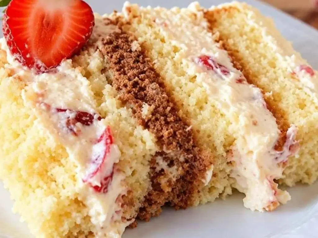 Bolo de Aniversário com Creme Branco e Doce de Leite