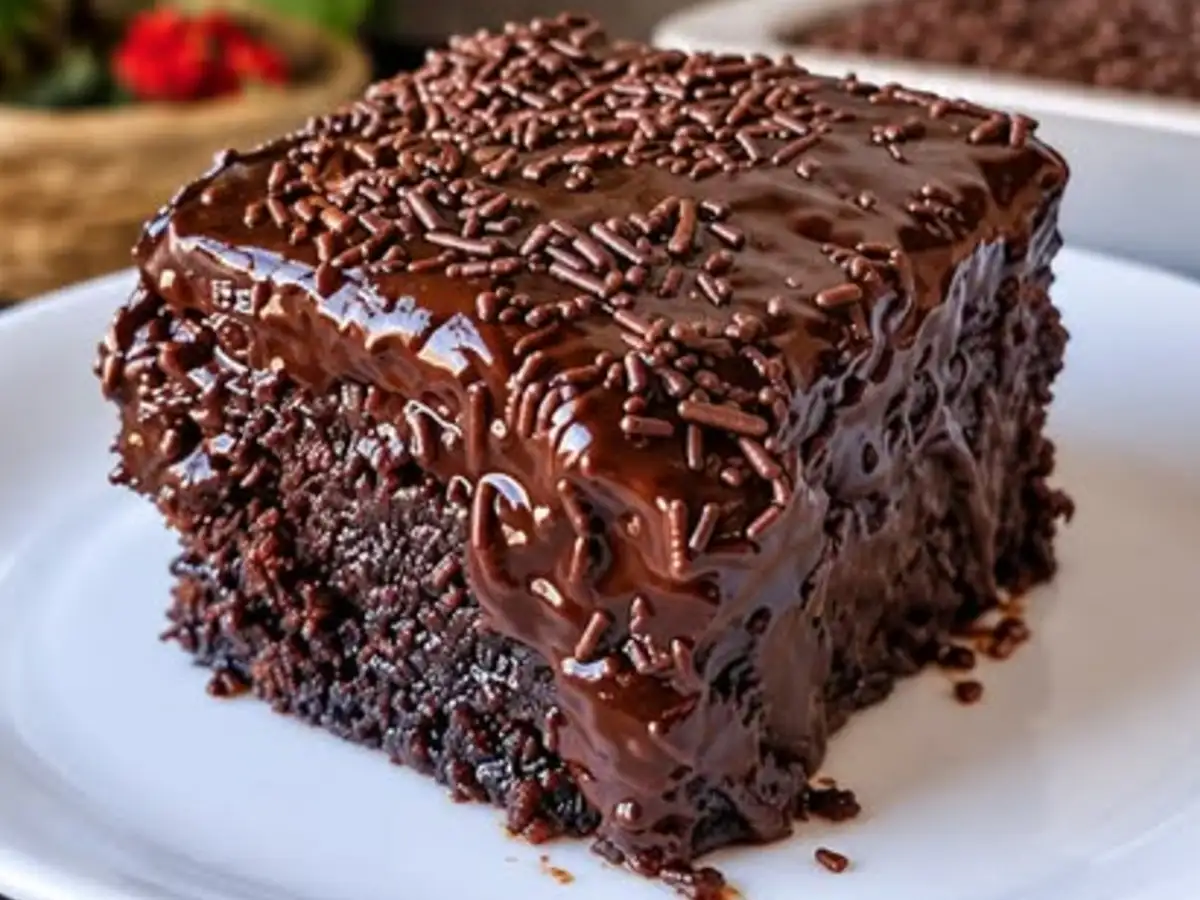 Bolo de Chocolate Quente com Calda Cremosa de Cacau