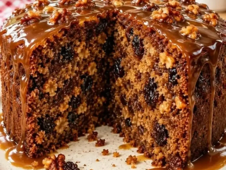 Bolo de Frutas Secas com Cobertura Cremosa de Chocolate
