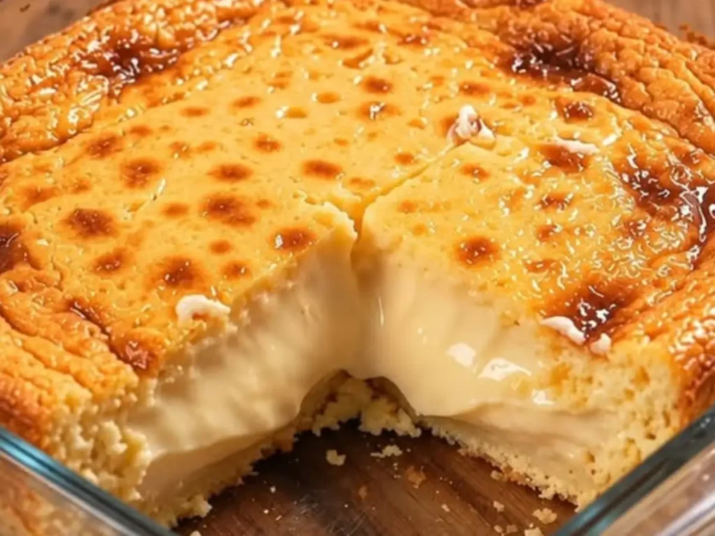 Bolo de Leite Cremoso de Liquidificador com Miolo de Pudim