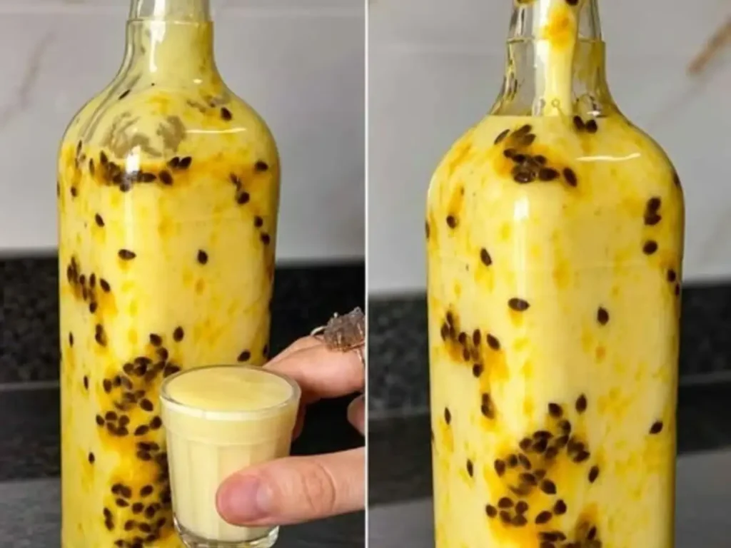 Batida Tropical de Maracujá com Leite Gelado e Gelo