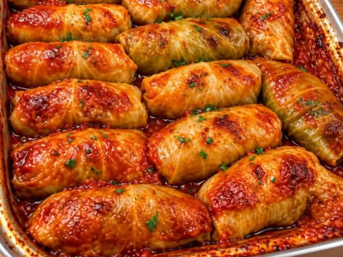 Charutos de Repolho Recheados com Carne Moída e Arroz