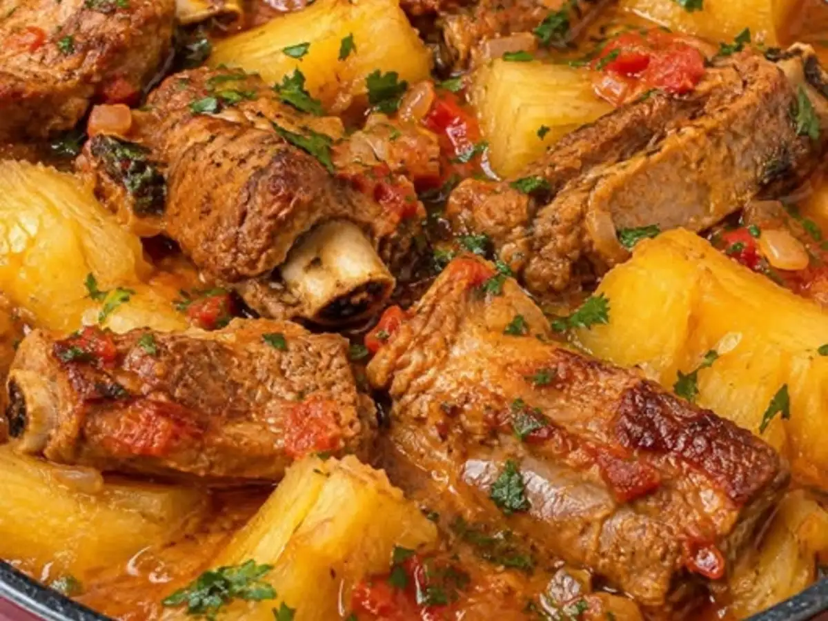 Costelinha de Porco com Mandioca Macia Cozida na Panela