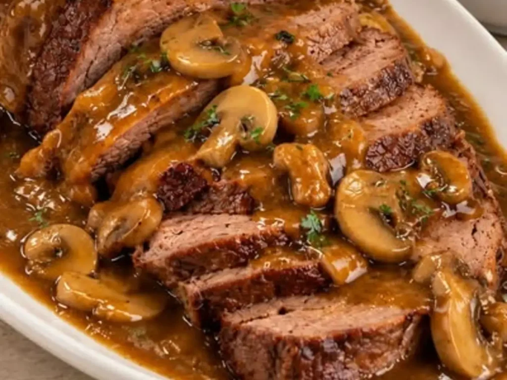 Lagarto ao Molho Madeira com Champignon e Carne Macia