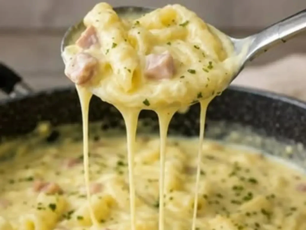 Macarrão ao Creme de Batata com Queijo e Molho Aveludado