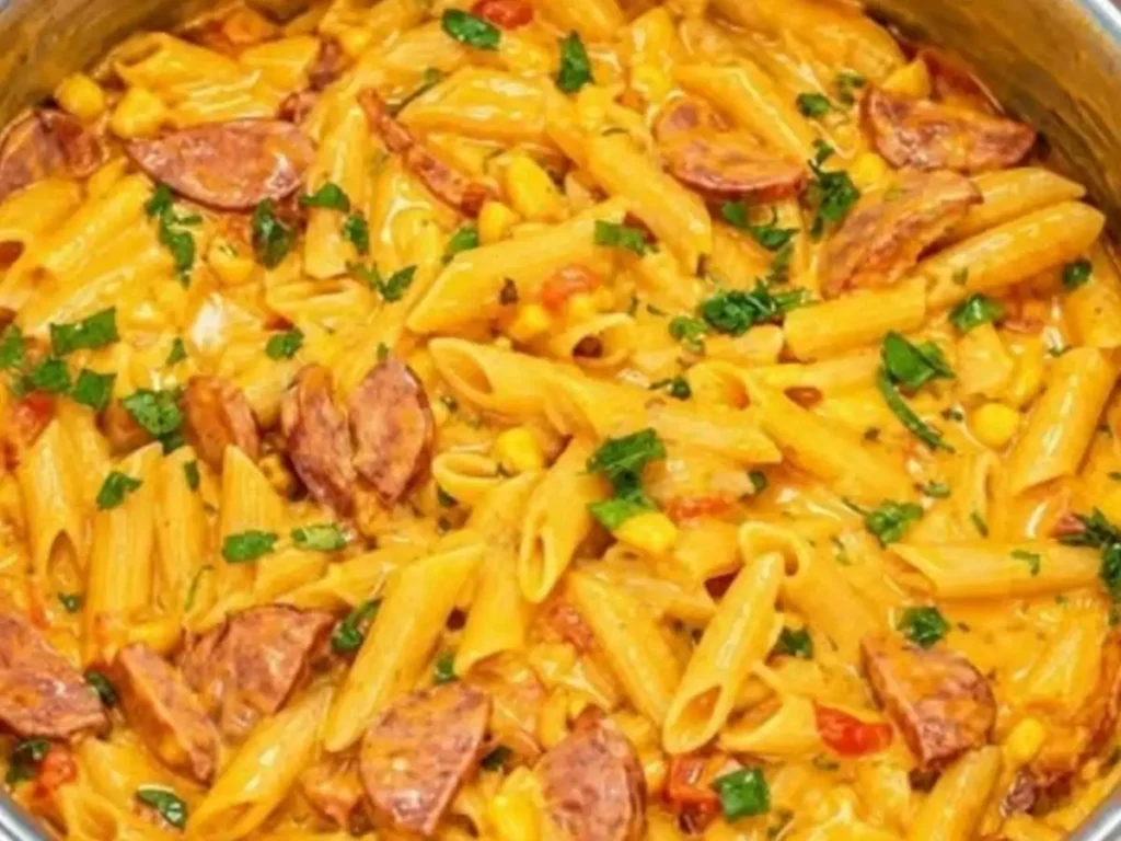 Macarrão Cremoso com Calabresa em Uma Panela Só