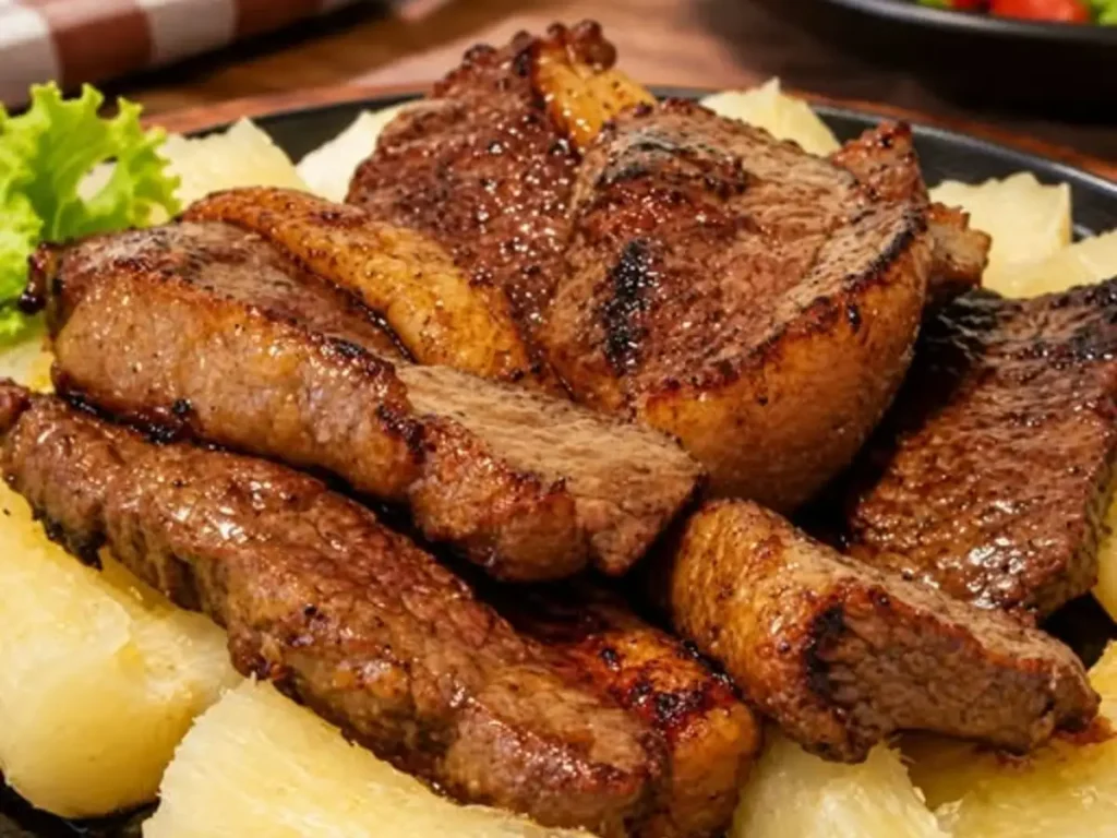 Picanha Grelhada na Manteiga com Mandioca Dourada