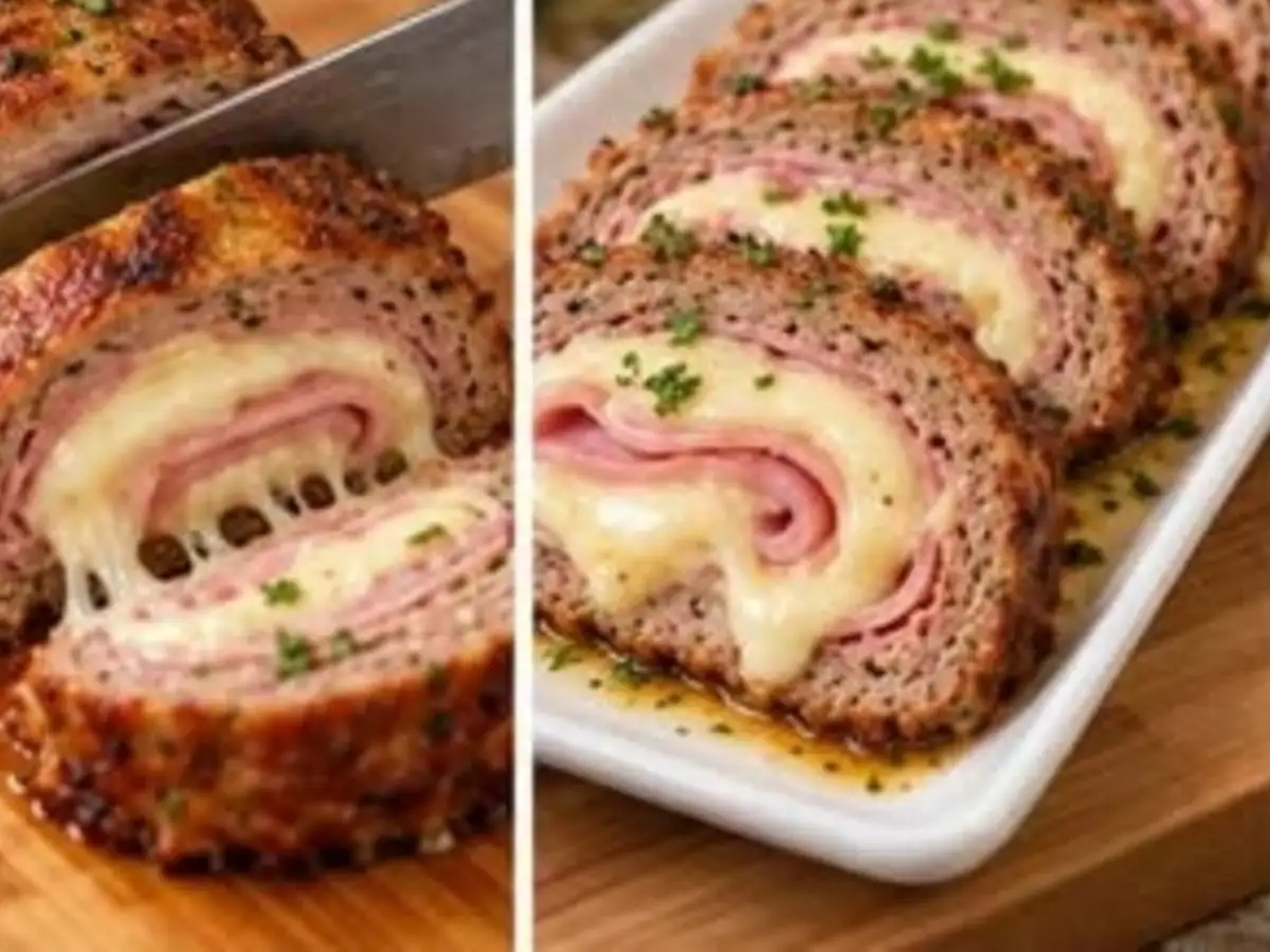 Rocambole de Carne Moída Recheado com Presunto e Queijo