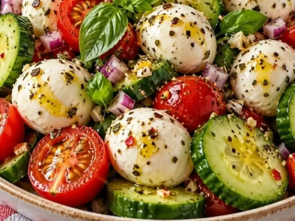 Salada Caprese com Tomate, Muçarela de Búfala e Manjericão