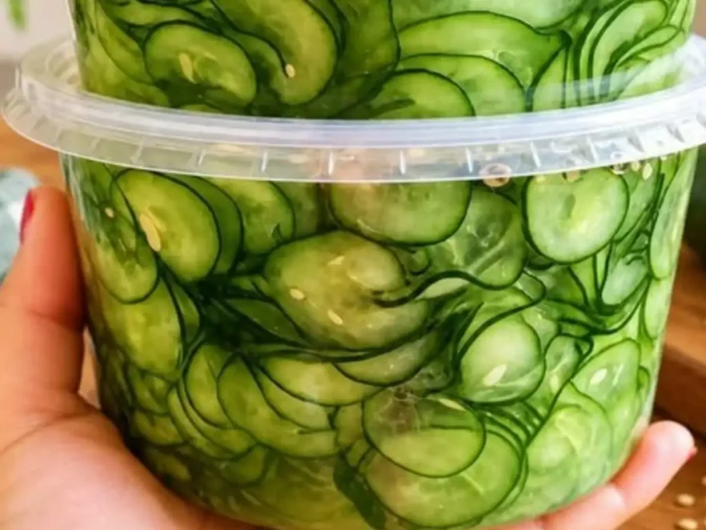 Salada de Pepino Japonês Agridoce com Gergelim