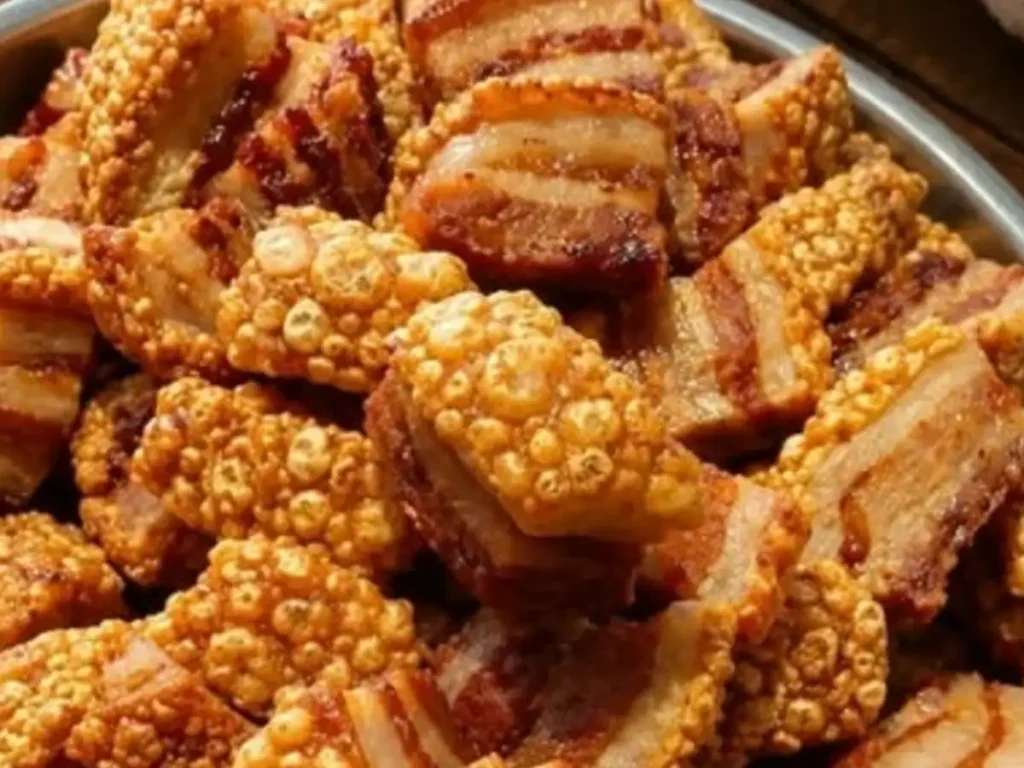 Torresmo Sequinho e Crocante com Couro Pururucado