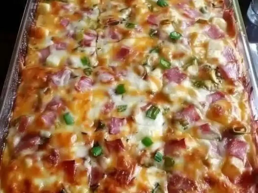 Torta Pizza de Forno com Presunto, Queijo e Massa Fofinha