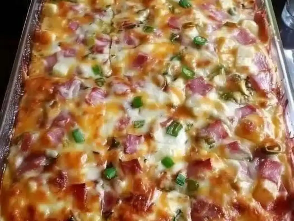 Torta Pizza de Forno com Presunto, Queijo e Massa Fofinha