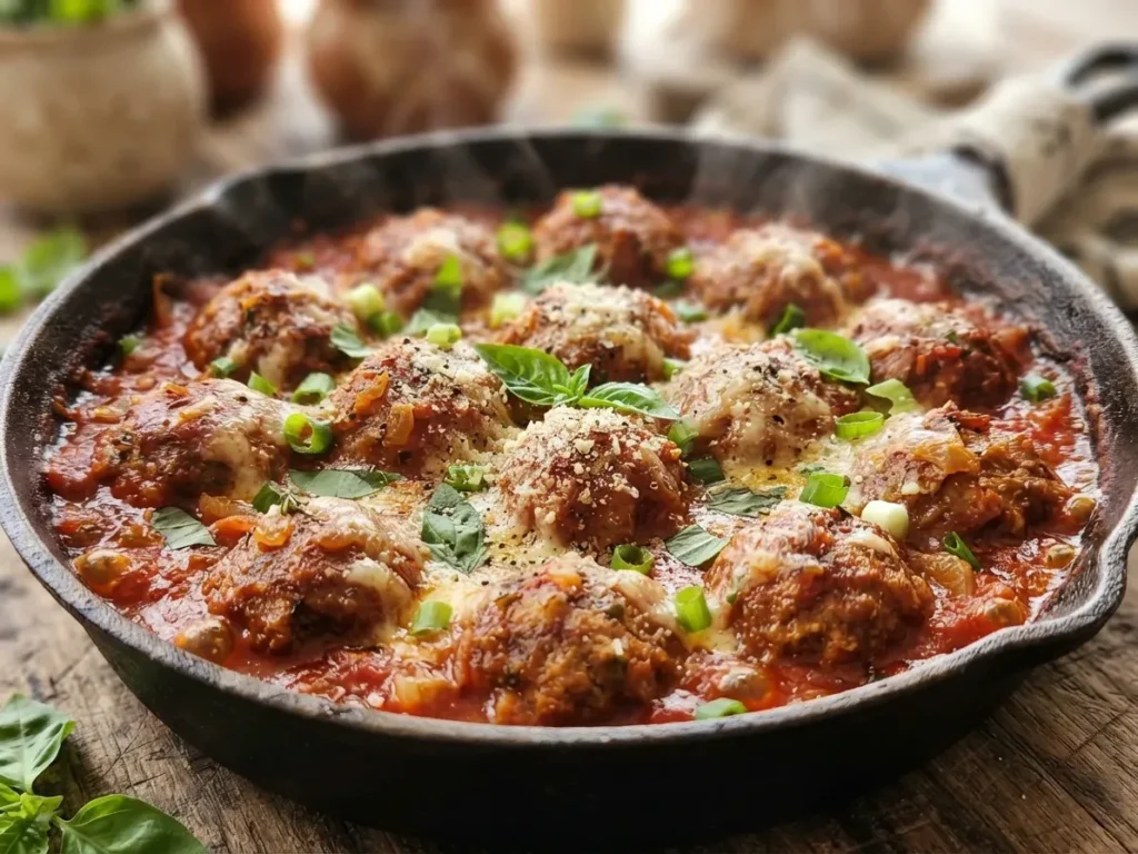 Almôndegas Gratinadas com Queijo