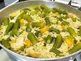 Arroz com Quiabo Soltinho (sem baba)