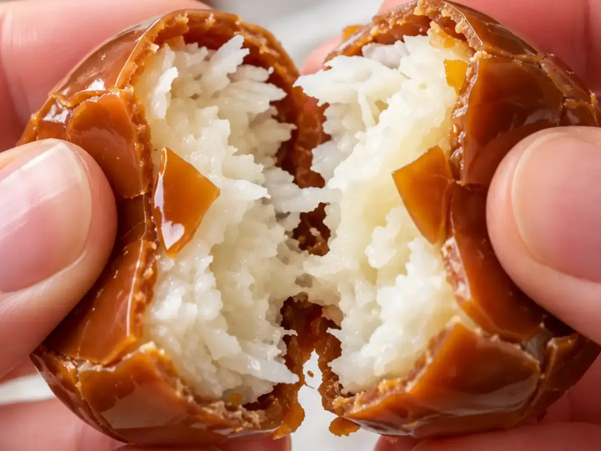 Bala Baiana de Coco com Casquinha Crocante de Caramelo
