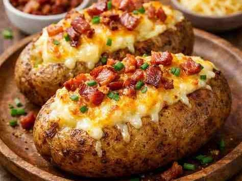 Batata Recheada Cremosa com Bacon e Muçarela