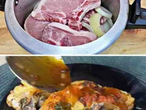 Bisteca de porco na pressão (sem água)