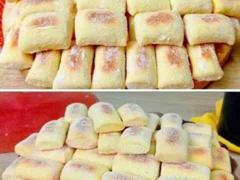 Bolacha de nata crocante nas bordas e macia por dentro