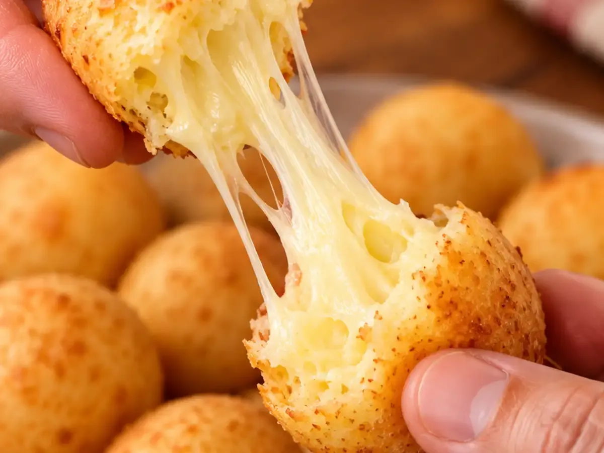 Bolinha de Queijo Crocante com Recheio Puxa-Puxa