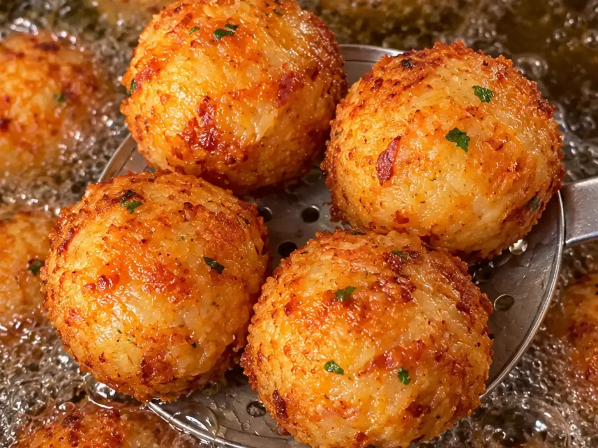 Bolinho de Arroz com Calabresa e Queijo Super Crocante