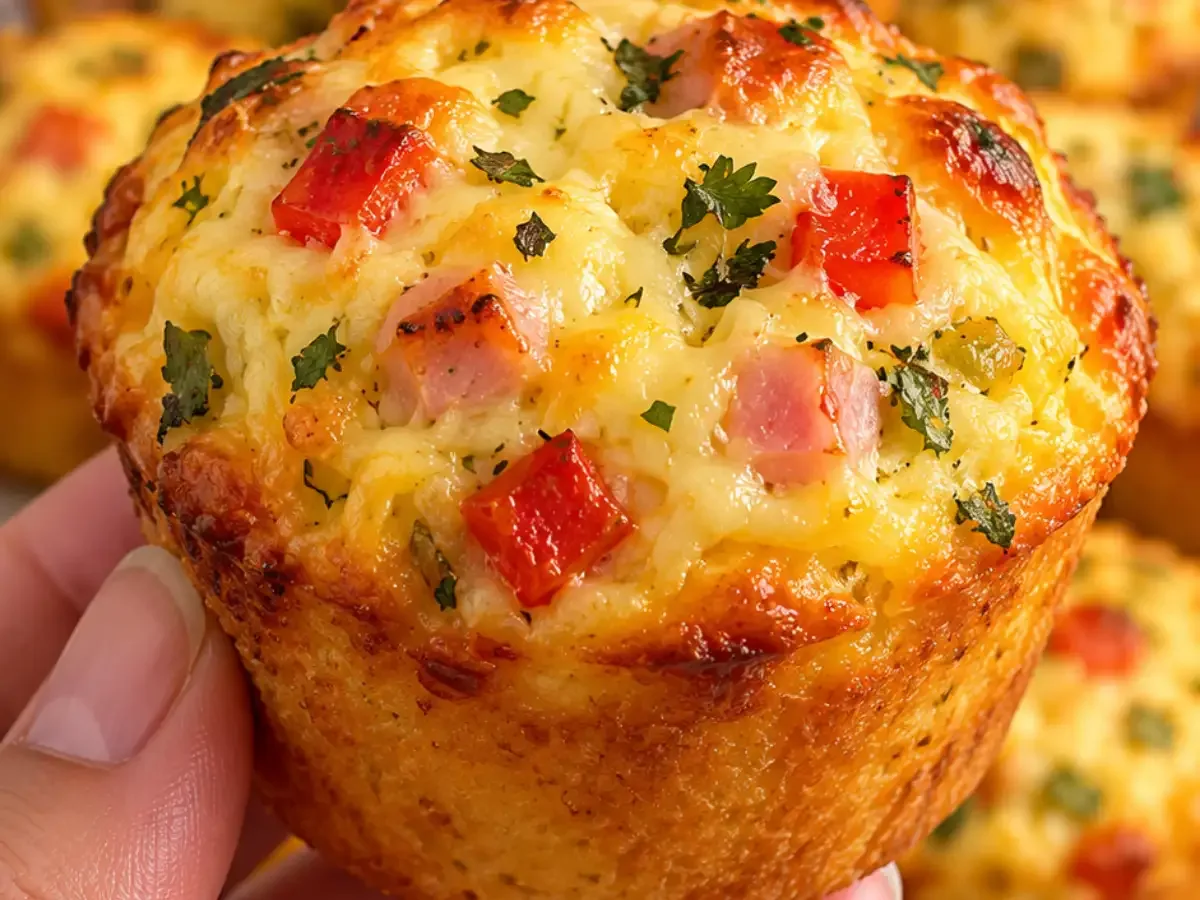 Bolinho de forno de queijo e cebolinha