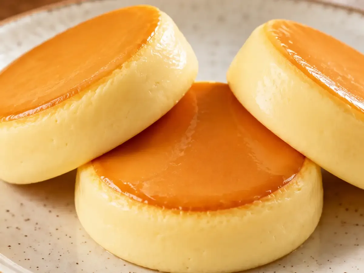 Bolinhos Japoneses Super Macios de Cream Cheese com Calda de Caramelo