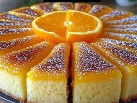 Bolo Cítrico com Calda de Laranja