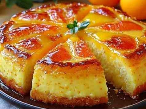 Bolo Cremoso de Laranja Caramelizada