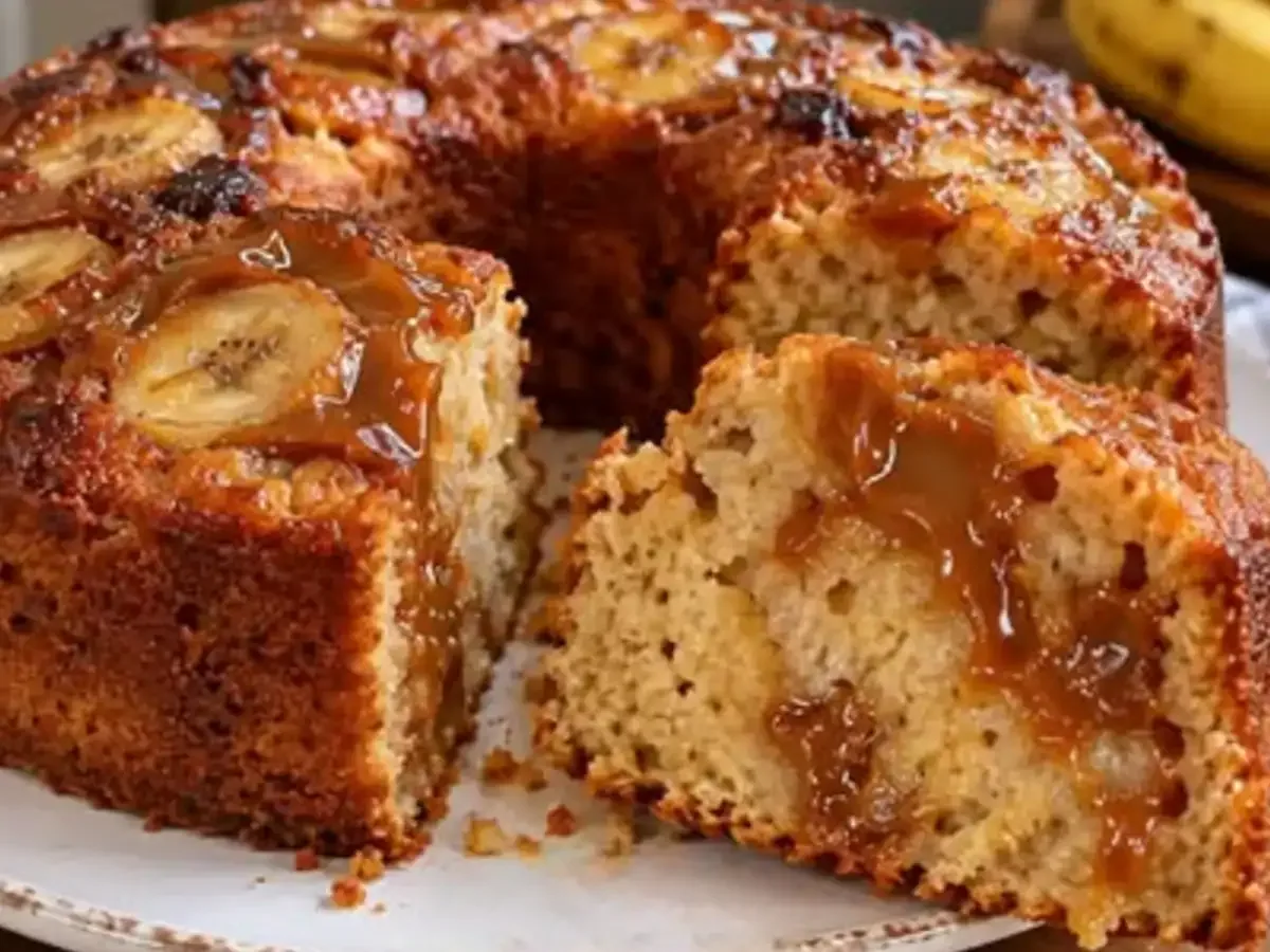 Bolo de Banana com Doce de Leite