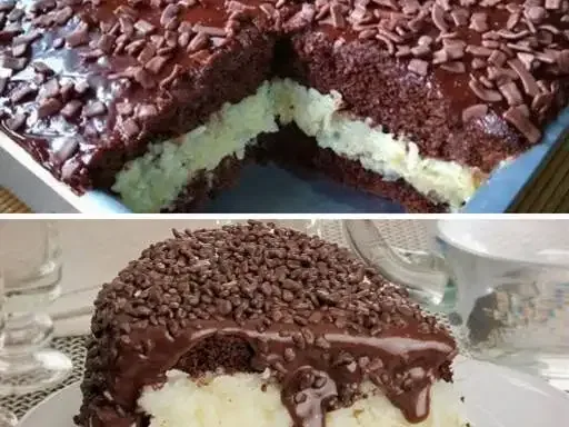 Bolo de Chocolate de Liquidificador com Recheio Cremoso de Coco